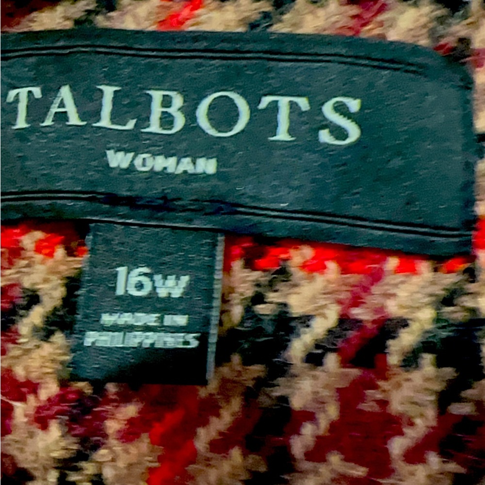 Talbots houndstooth tweed blazer in a size 16 W.